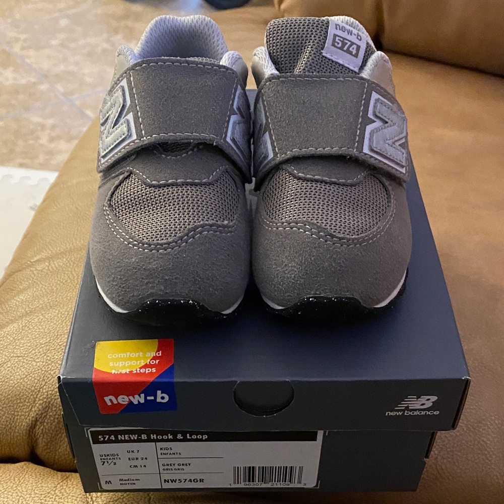 New Balance Kids' Gray Hook & Loop Shoes